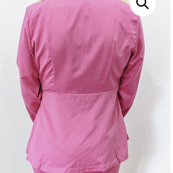 NWT DOUBLE BREASTED BUTTON UP PINK MATCHINH PANT SUIT SET Small-Large - Picture 7 of 8